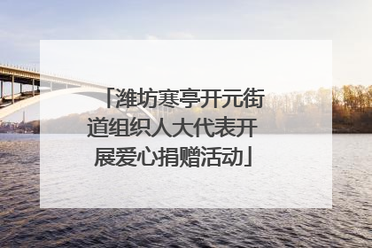 潍坊寒亭开元街道组织人大代表开展爱心捐赠活动